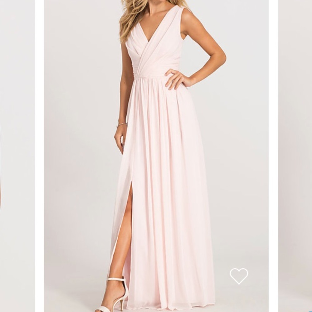 Blush bridesmaid gown